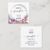 Professionele Logo nagels Beauty Hair White Modern Vierkante Visitekaartje (Voorkant / Achterkant)