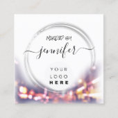 Professionele Logo nagels Beauty Hair White Modern Vierkante Visitekaartje (Voorkant)