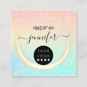 Professionele Logo nagels Beauty Roze Roze Glitter Vierkante Visitekaartje