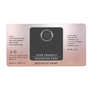 Professionele logo omwikkelen rond roos goudproduc etiket