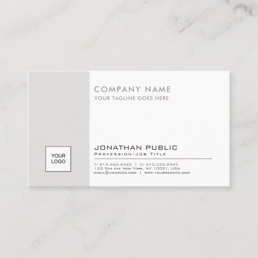 Professionele Logo Plain Corporate Modern Elegant Visitekaartje (Voorkant)