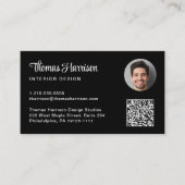 Professionele Logo QR Code Foto Zwart Visitekaartje (Voorkant)