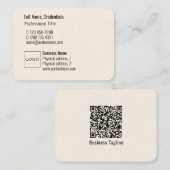 Professionele Logo QR Code Modern Eenvoudig Machti Visitekaartje (Voorkant / Achterkant)