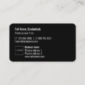 Professionele Logo QR Code Modern Minimaal Zwart Visitekaartje (Voorkant)