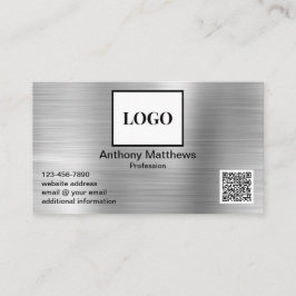 Professionele Logo QR-code toevoegen Faux Geborste Visitekaartje