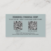 Professionele Logo QR-code voor hypothecaire foto' Visitekaartje (Achterkant)