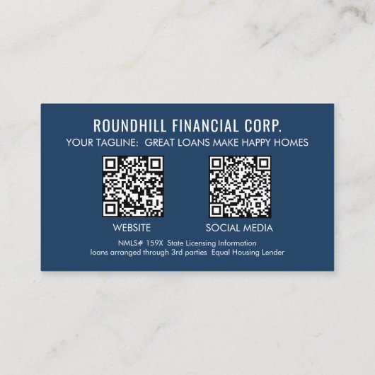 Professionele Logo QR-code voor hypothecaire foto' Visitekaartje (Achterkant)