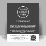Professionele Logo QR Code Zakelijke Sjabloon Flye Flyer<br><div class="desc">Professionele Logo QR Code Zakelijke Sjabloon Flyer in grijs. Deze aanpasbare sjabloon flyer is ontworpen om tegemoet te komen aan uw unieke zakelijke informatiebehoeften. Perfect voor het presenteren van uw zakelijke logo, een QR-code om uw klanten naar informatiebronnen, promoties of een andere site van uw keuze te leiden. Geen minimumhoeveelheid...</div>