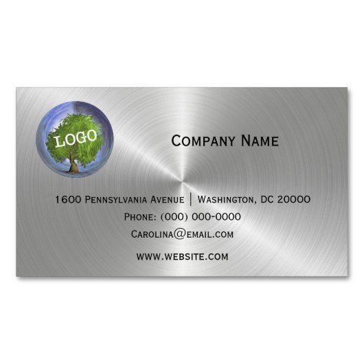 Professionele Logo - Silver Magnetisch Visitekaartje (Voorkant)