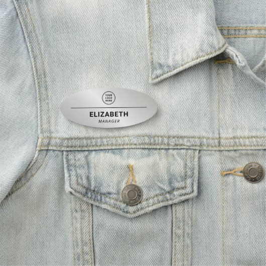 Professionele Logo Silver-medewerker Naamplaatje (In situ)