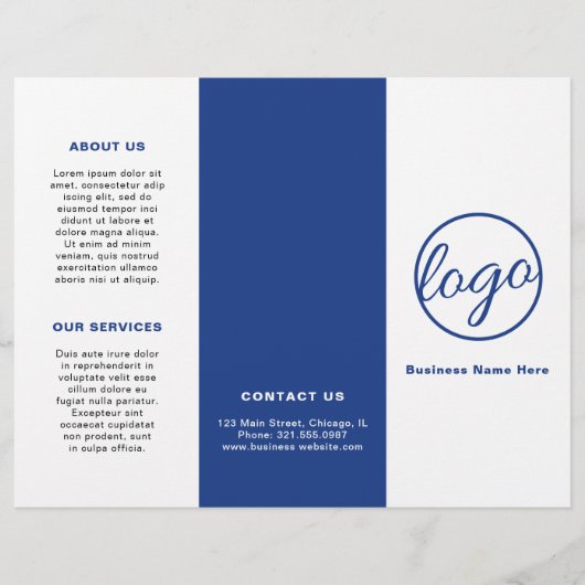 Professionele Logo Simple Blue-drievoudige brochur (Voorkant)