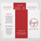 Professionele Logo Simple Red-drievoudige brochure (Voorkant / Achterkant)
