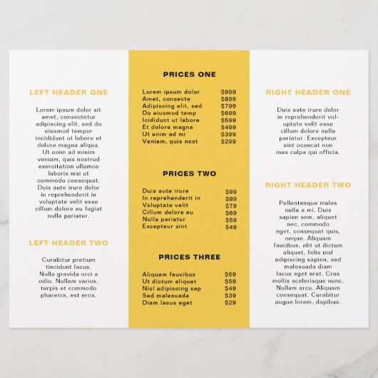 Professionele Logo Simple Yellow Drievoudige broch (Achterkant)