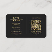 Professionele Logo Social Media Elegant Zwart Visitekaartje (Achterkant)