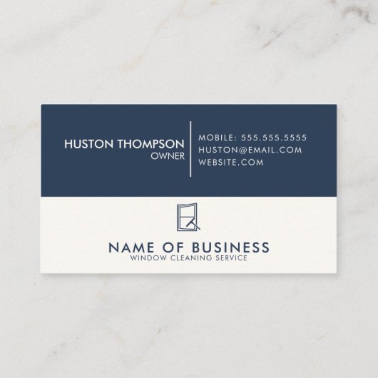 Professionele Logo Window Cleaning Service Visitekaartje (Achterkant)