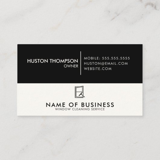 Professionele Logo Window Cleaning Service Visitekaartje (Achterkant)
