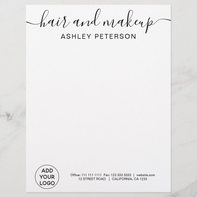 Professionele logo zwart wit eenvoudige typografie briefhoofd (Voorkant)