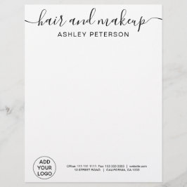 Professionele logo zwart wit eenvoudige typografie briefhoofd