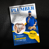 Professionele Loodgieter Aannemer Blauw Flyer