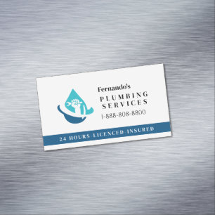 Professionele Loodgietersbedrijf Logo Magnetisch Visitekaartje