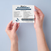Professionele Loodgietersdienst Waterdruppel Logo Flyer (Hand)