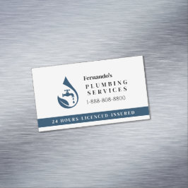 Professionele Loodgietersdienst Waterdruppel Logo Magnetisch Visitekaartje