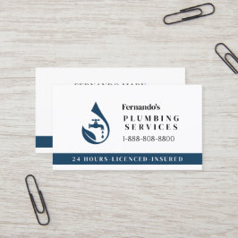 Professionele Loodgietersdienst Waterdruppel Logo Visitekaartje