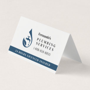 Professionele Loodgietersdienst Waterdruppel Logo Visitekaartje