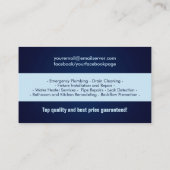 Professionele loodgietersdiensten visitekaartje (Achterkant)