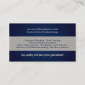 Professionele loodgietersdiensten visitekaartje (Achterkant)