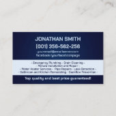 Professionele loodgietersdiensten visitekaartje (Achterkant)