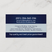 Professionele loodgietersdiensten visitekaartje (Achterkant)