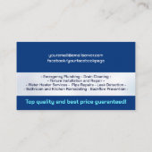 Professionele loodgietersdiensten visitekaartje (Achterkant)