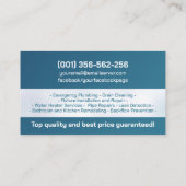 Professionele loodgietersdiensten visitekaartje (Achterkant)