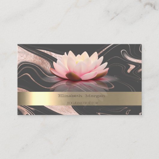 Professionele Lotus Gold Stripe Yoga Instructeur Visitekaartje (Voorkant)