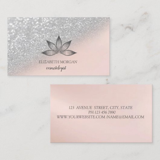 Professionele Lotus Silver Bokeh Visitekaartje (Voorkant / Achterkant)