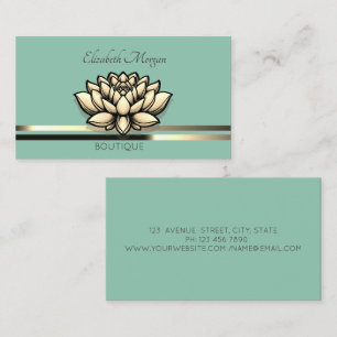 Professionele Lotus Strepen Mint Groen Visitekaartje