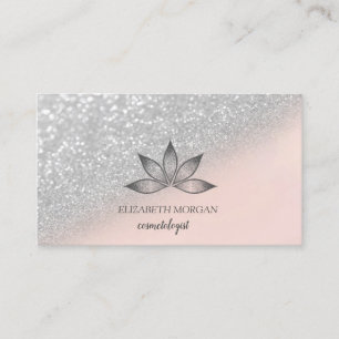 Professionele Lotus Zilver Bokeh Visitekaart Visitekaartje