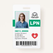 Professionele LPN foto barcode Badge (Voorkant)
