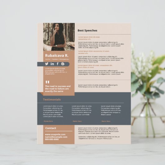 Professionele luidspreker One Sheet Sjabloon (Staand voorkant)