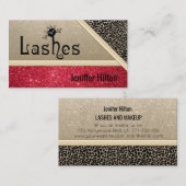 Professionele luipaard glitterkat wimpers logo visitekaartje (Voorkant / Achterkant)