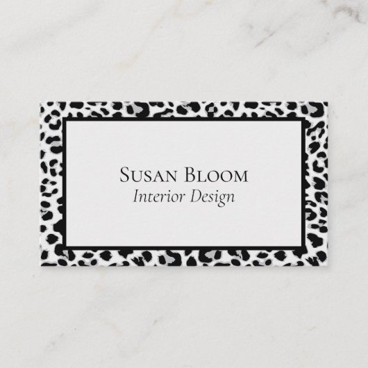 Professionele Luipaard Print Zwart en Grijs Visitekaartje (Voorkant)