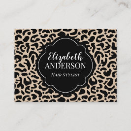 Professionele Luipaardprint Haarstylist Visitekaartje