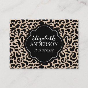 Professionele Luipaardprint Haarstylist Visitekaartje