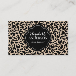 Professionele Luipaardprint Haarstylist Visitekaartje
