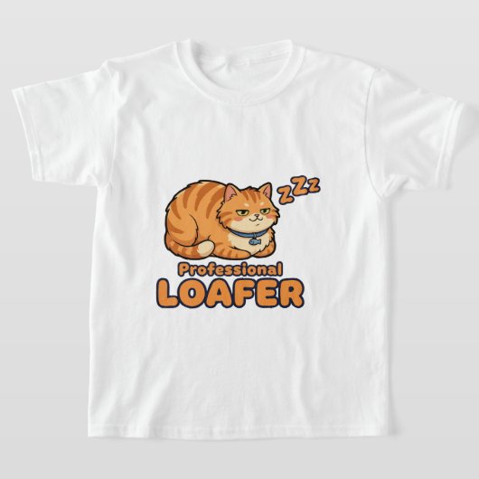 Professionele Lummel Grappige Slapende Kat T-shirt (Laagn)
