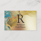 Professionele luxe, aangepast blauw goud visitekaartje (Achterkant)