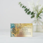 Professionele luxe, aangepast blauw goud visitekaartje (Staand voorkant)