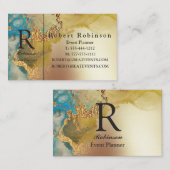 Professionele luxe, aangepast blauw goud visitekaartje (Voorkant / Achterkant)