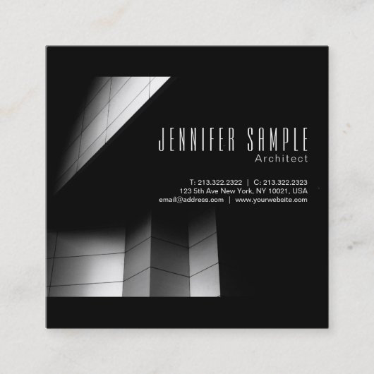 Professionele Luxe Architectuur UV Matte Vierkante Visitekaartje (Voorkant)